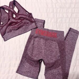 Gymshark Adapt Seamless Set Outfit Berry Camo Size Small Sports Bra Leggings